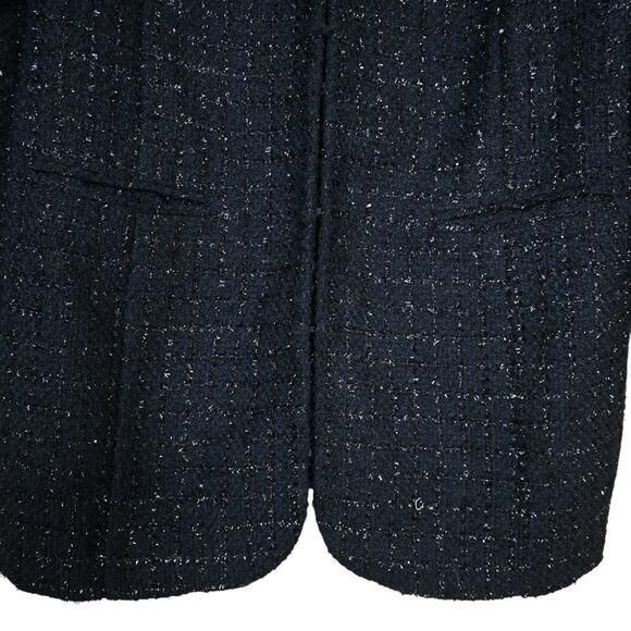 Chico's Womens M Chico's 1 Ani-Glam Shimmer Tweed Longline Blazer Jacket - Picture 6 of 11